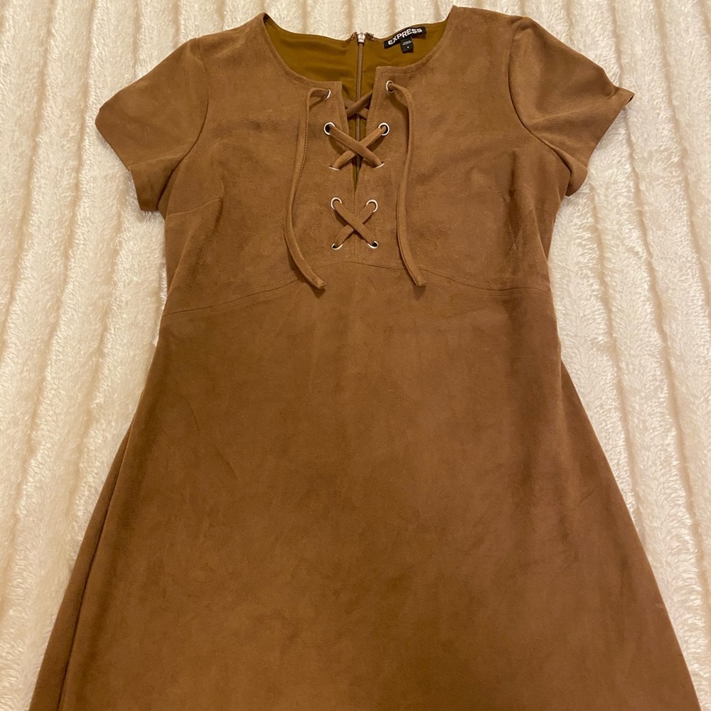 Brown Suede Mini Dress